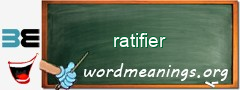 WordMeaning blackboard for ratifier